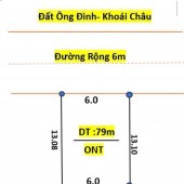 Bán đât Ông đình khoái châu diện tích 80m mặt tiền 6m đường trươc đất 6m giá đầu tư